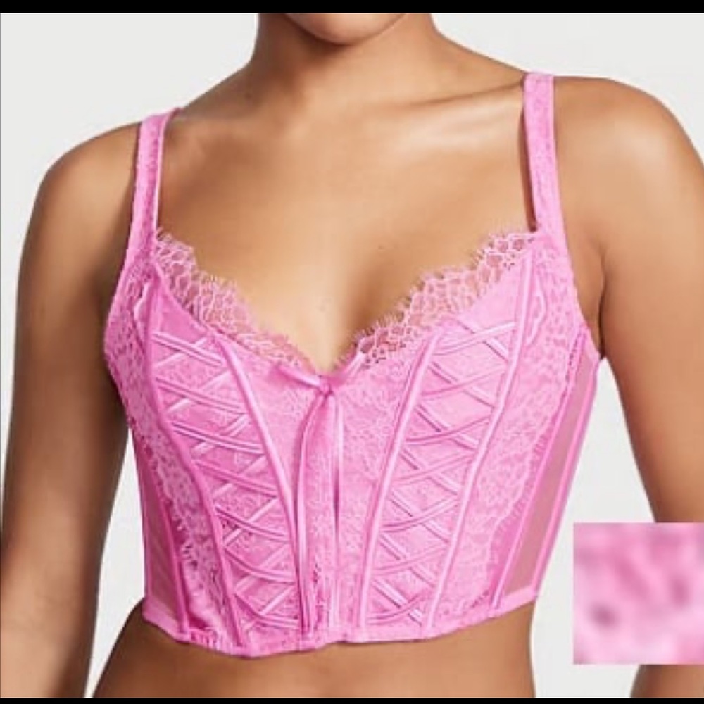 Victoria's Secret Dream Angels Unlined Lace-Up Bra Top